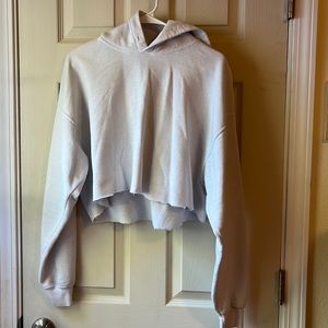 white crop hoodie